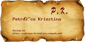 Petrács Krisztina névjegykártya